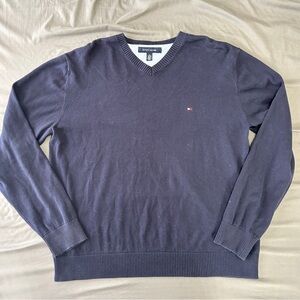 Tommy Hilfiger Dark Blue V-Neck Sweater